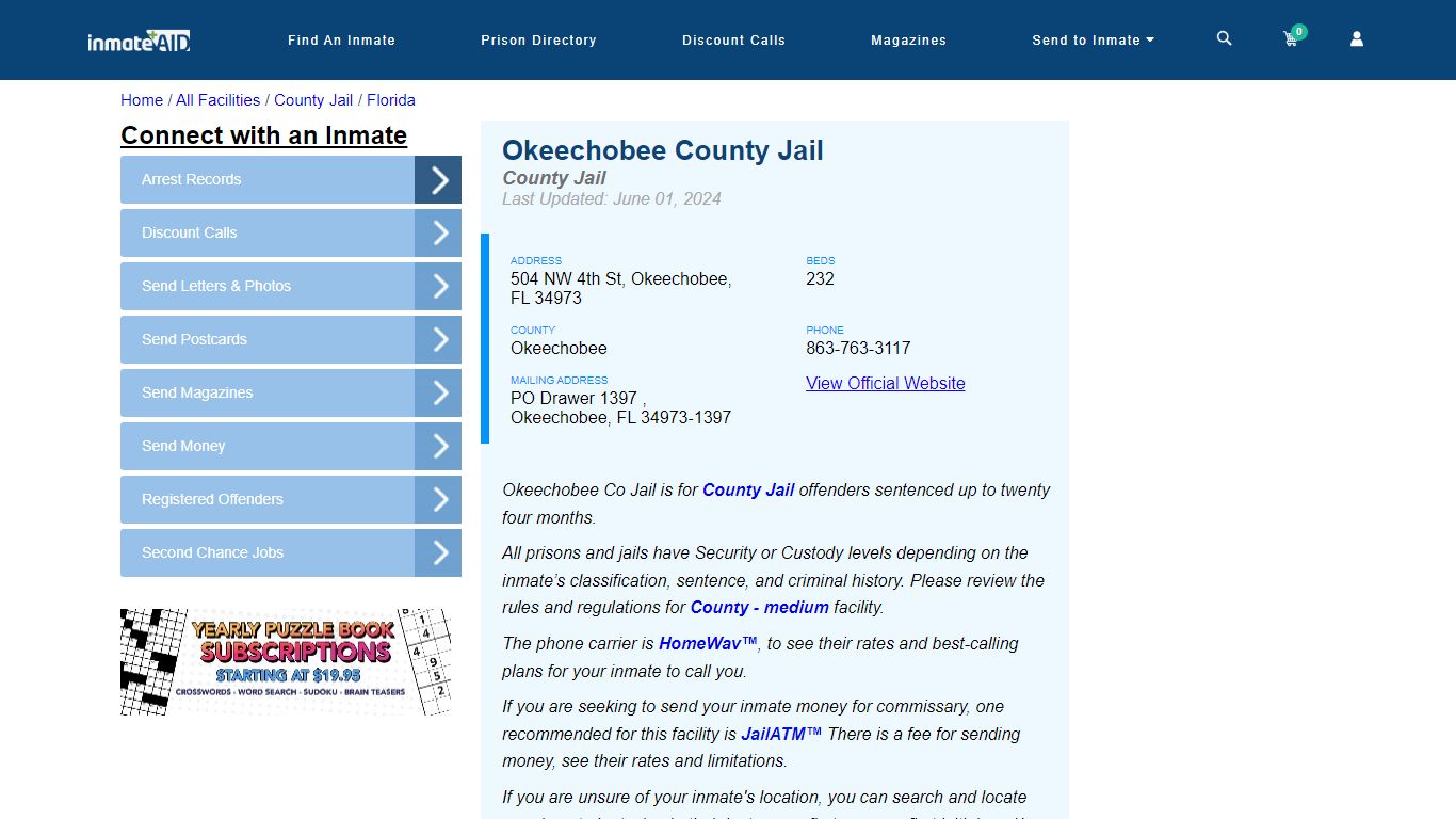 Okeechobee County Jail - Inmate Locator