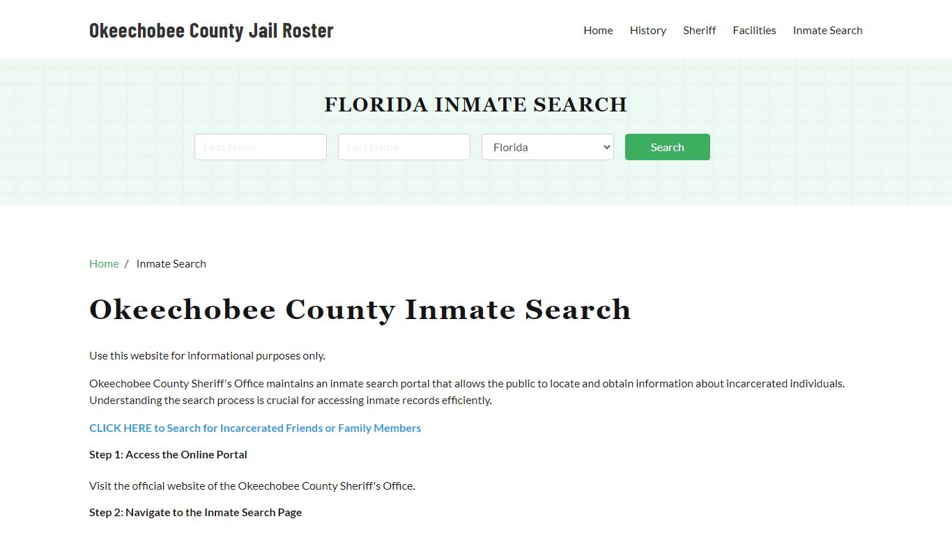 Okeechobee County, FL Detainee Lookup