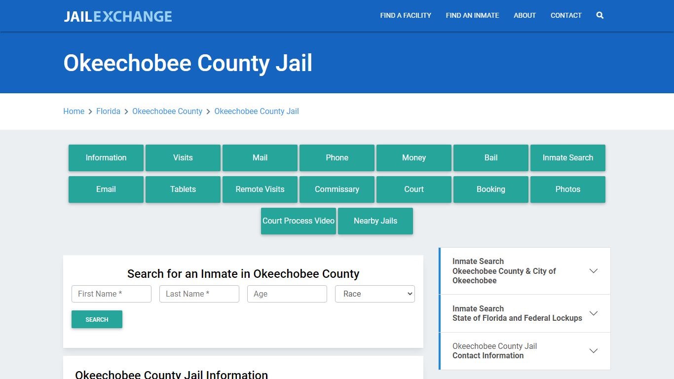 Okeechobee County Jail Roster Lookup, FL, Inmate Search